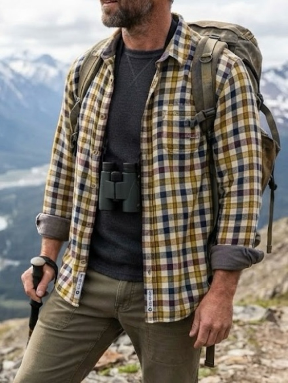 Marmot ‘For Life’ Plaid Button-Down Shirt Performance Outdoor Wear Hiking Travel